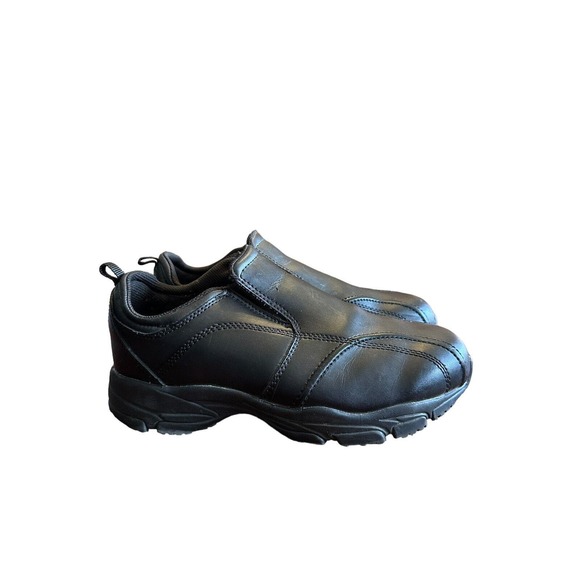 Dickies Shoes Mens Sz 8 Black Leather Slip On Work Sneakers Oil Slip Resistant - Picture 3 of 7